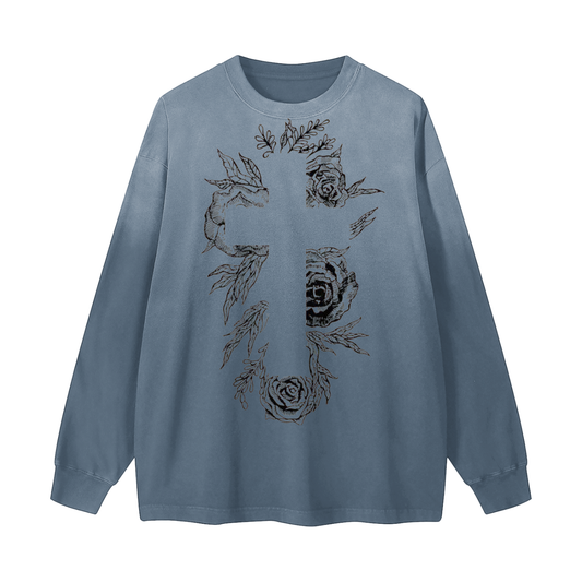 Gradient Washed Long Sleeve T-Shirt